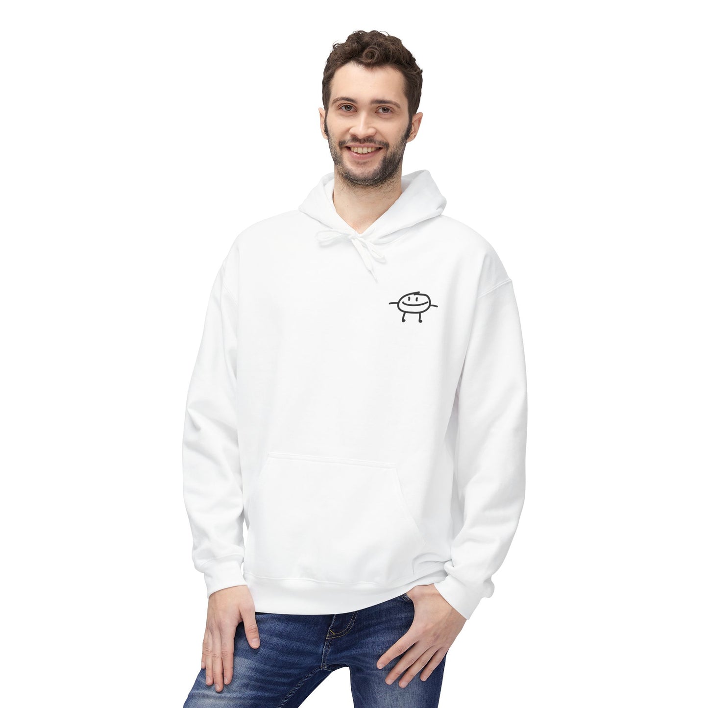 Positive On Purpose Hoodie; Simple logo design with wave quotes on back.