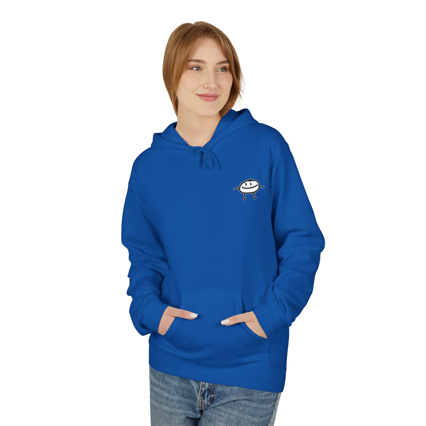 Positive On Purpose Hoodie; Simple logo design with wave quotes on back.