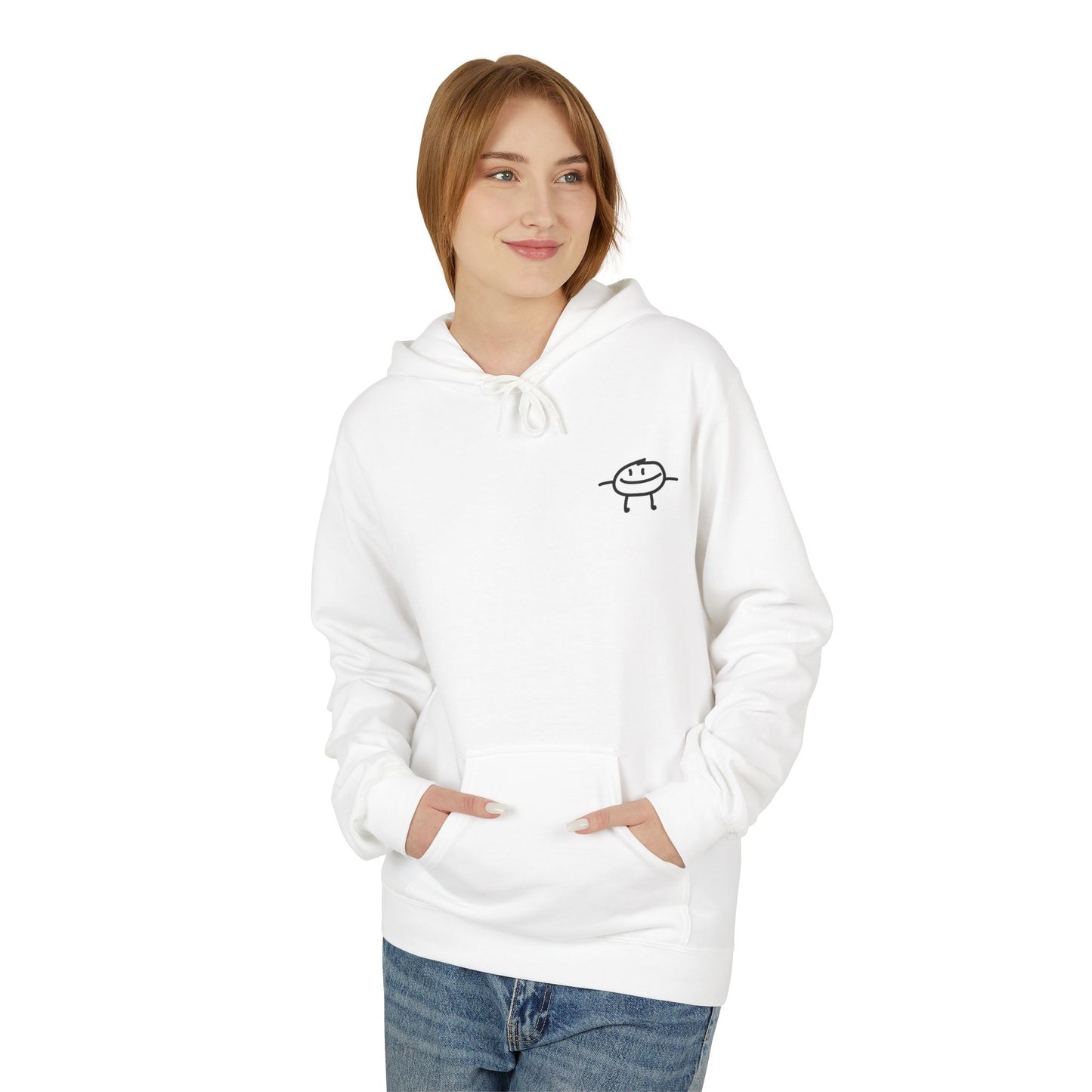Positive On Purpose Hoodie; Simple logo design with wave quotes on back.